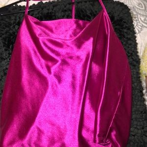 Never worn silk T-shirt with an open back